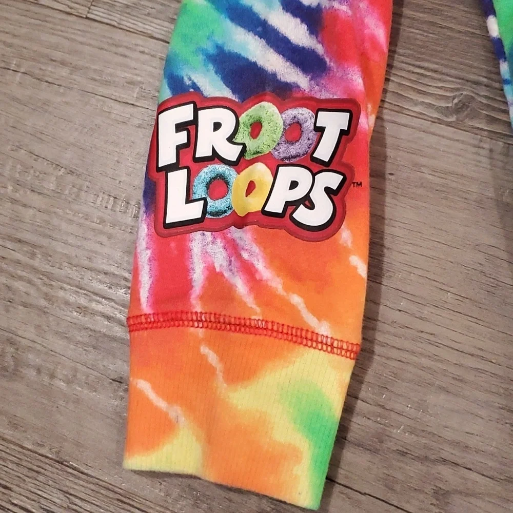 Justice Kellogg's Froot Loop Tie Dye Hooded Sweatshirt Size Small